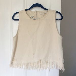 Zara cream denim tank
